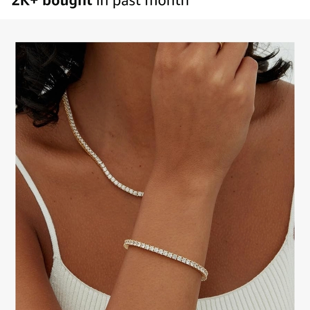 Macy's 18 Carat White Gold Plated Tennis Bracelet
